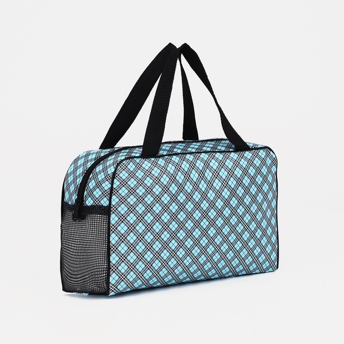 Косметичка банная, отдел на молнии, 2 ручки, цвет голубой