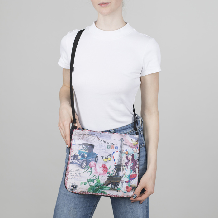 Сумка молод Путешествие, 30*1*26, отд на молнии, регулир ремень, чёрный