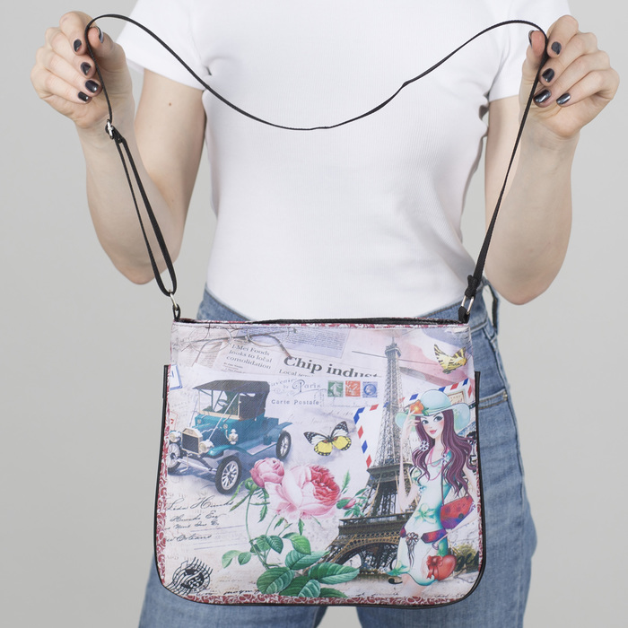 Сумка молод Путешествие, 30*1*26, отд на молнии, регулир ремень, чёрный