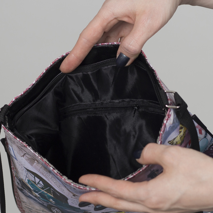 Сумка молод Путешествие, 30*1*26, отд на молнии, регулир ремень, чёрный