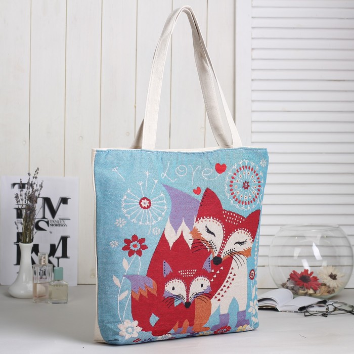 Сумка текстильная Сестрички, 36*10*40, отд на молнии, подклад, бежевый