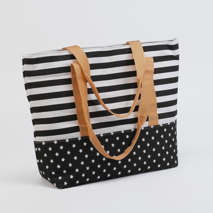 Сумка текстильная "Звездопад", отдел на молнии, подклад, цвет чёрный