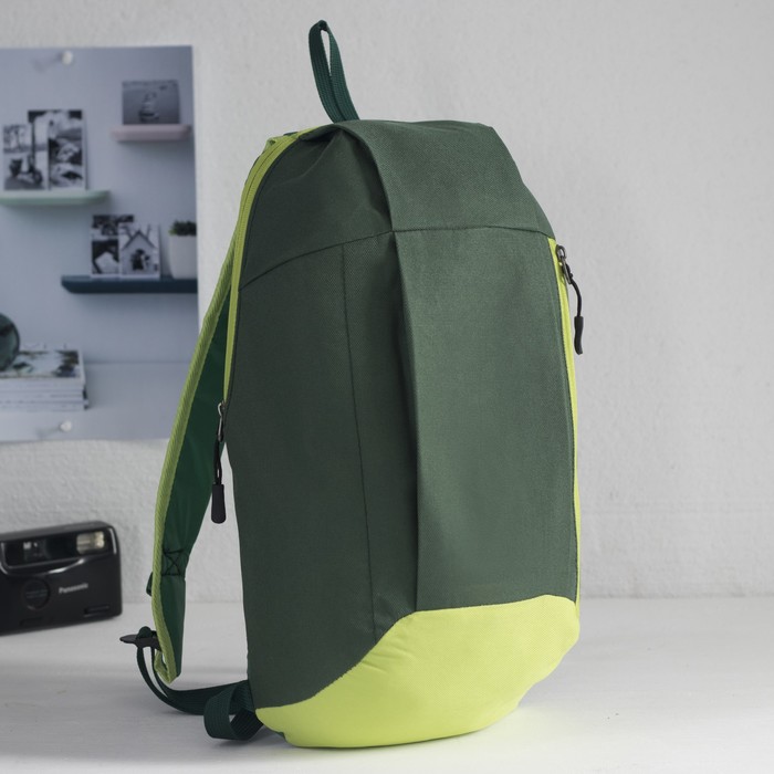 Рюкзак молодёжный, отдел на молнии, наружный карман, цвет зелёный/салатовый