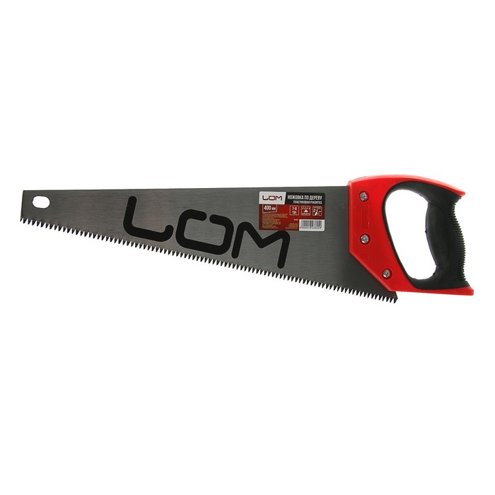 Ножовка по дереву LOM, 7-8 TPI, заточка 3D, каленый зуб, 400 мм