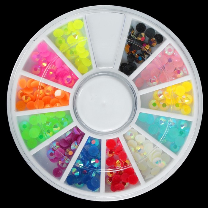 Стразы для декора ногтей, 3мм, цвет МИКС