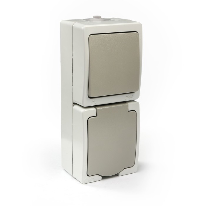 Розетка двойная 2П+3 (горизонтальная) открытой установки IP54 16А "Вуокса" TDM