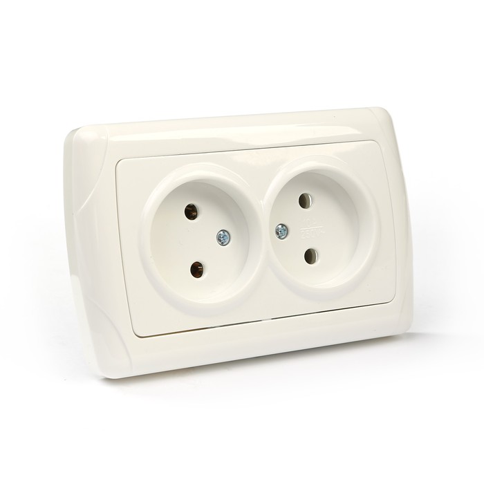 Розетка двойная 2П 10А 250В белая "Онега" TDM