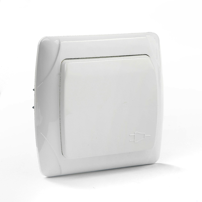 Розетка с крышкой 2П+З с защитными шторками 16А 250В белая "Онега" TDM