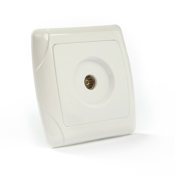 Розетка телевизионная простая (0-2400МГц, "мама") белая "Онега" TDM