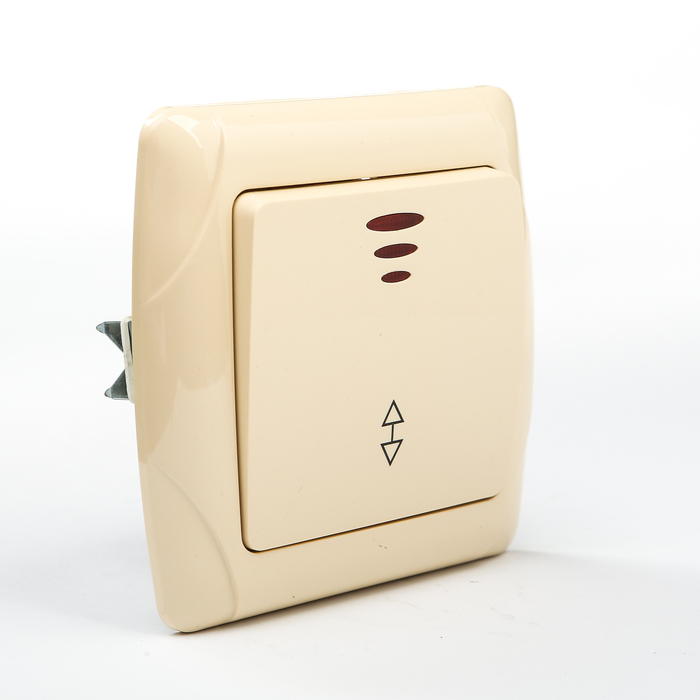 Выключатель на 2 направления 1 кл. с подсветкой 10А сл. кость "Онега" TDM