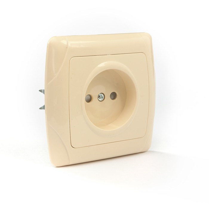 Розетка 2П 10А 250В с защ. шт. сл. кость "Онега" TDM