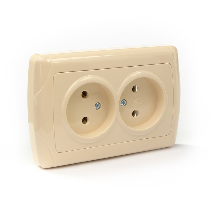Розетка двойная 2П 10А 250В сл. кость "Онега" TDM