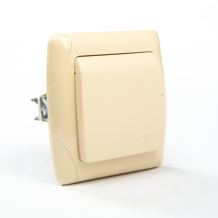 Розетка с крышкой 2П+З 16А 250В сл. кость "Онега" TDM