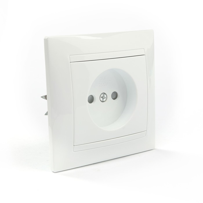 Розетка 2П 10А 250В с защ. шт. белая "Лама" TDM
