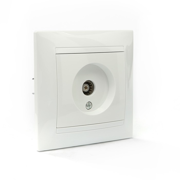 Розетка телевизионная простая (0-2400МГц, "мама") белая "Лама" TDM