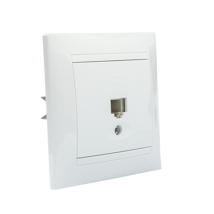 Розетка телефонная RJ11  белая "Лама" TDM