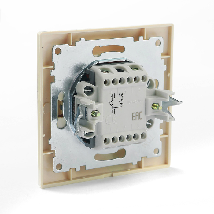 Выключатель 2-х кл. 10А сл. кость "Лама" TDM