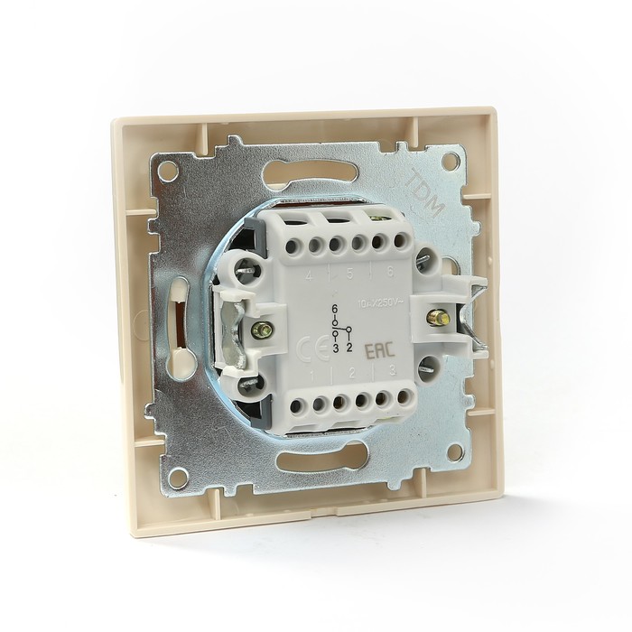 Выключатель на 2 направления 1 кл. 10А сл. кость "Лама" TDM