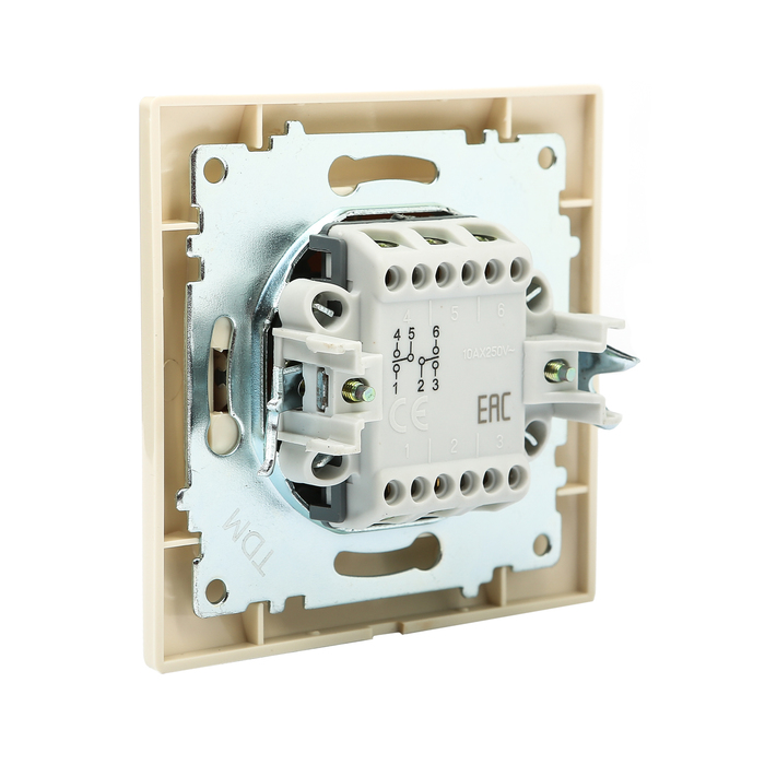 Выключатель на 2 направления 2 кл. 10А сл. кость "Лама" TDM