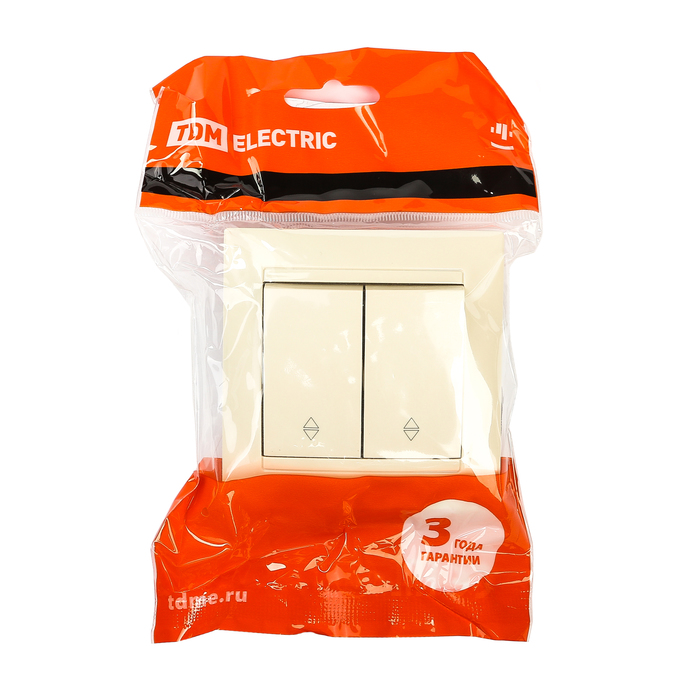 Выключатель на 2 направления 2 кл. 10А сл. кость "Лама" TDM