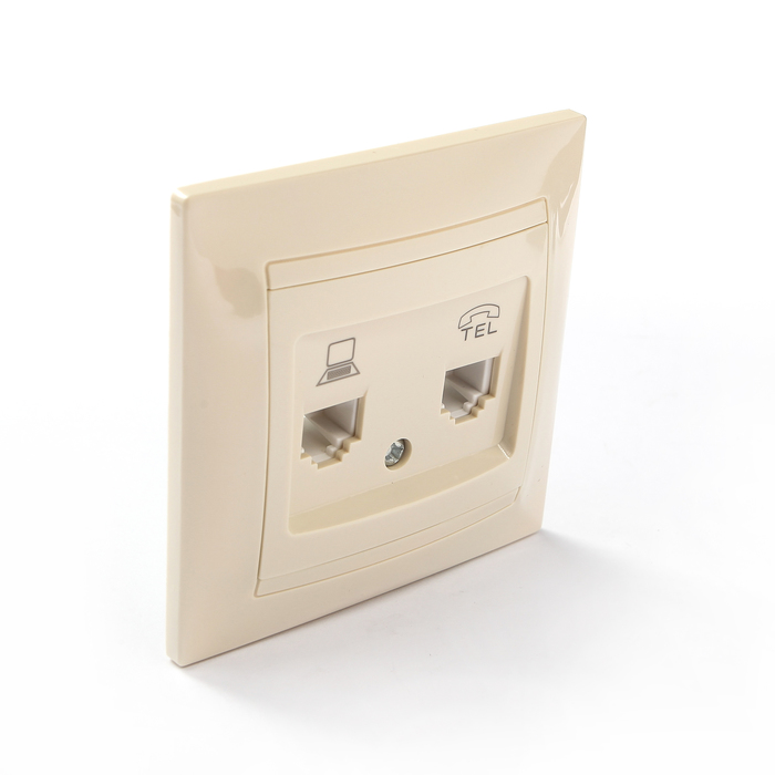 Розетка телефонная RJ11 + компьютерная RJ45 сл. кость "Лама" TDM