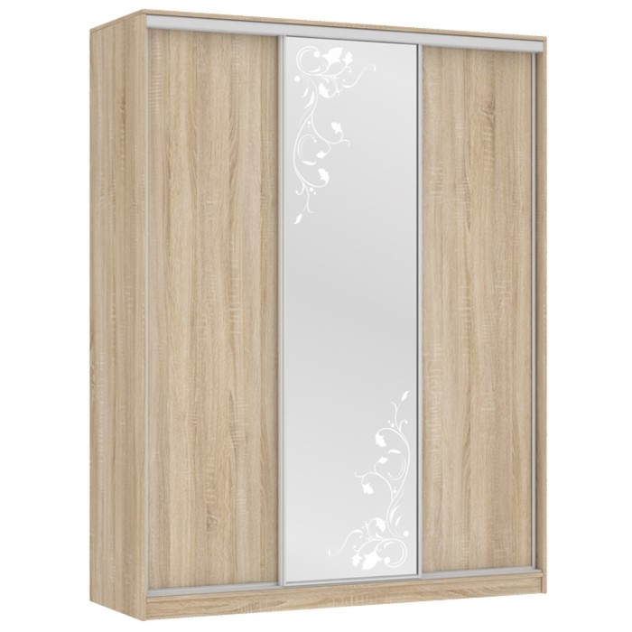 Шкаф-купе Бассо 1 цветы 1770х604х2305 Дуб сонома