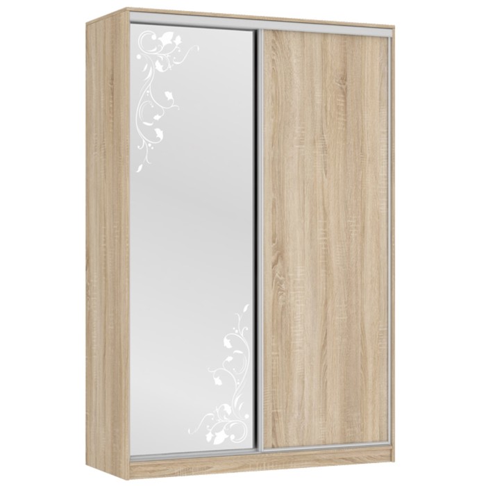 Шкаф-купе Гранд 1 цветы 1500х604х2305 Дуб сонома