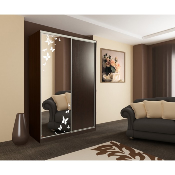 Шкаф-купе Рио 1 бабочки 1200х604х2305 Венге