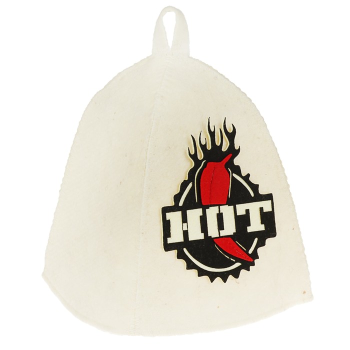 Шапка банная "HOT" с аппликацией