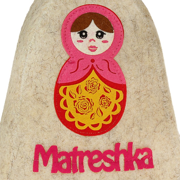 Шапка банная с аппликацией "Matreshka"