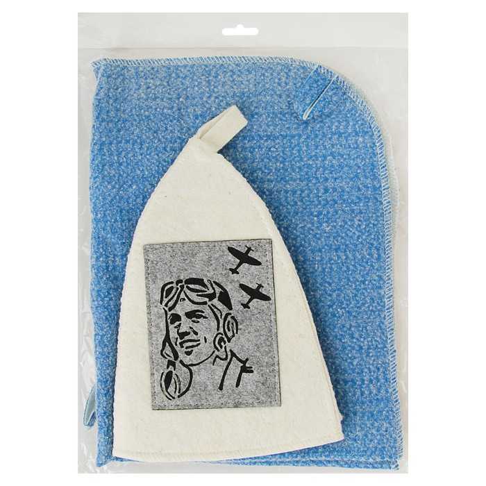 Набор банный "Мы - Пилоты" (шапка, коврик, рукавица), мужской