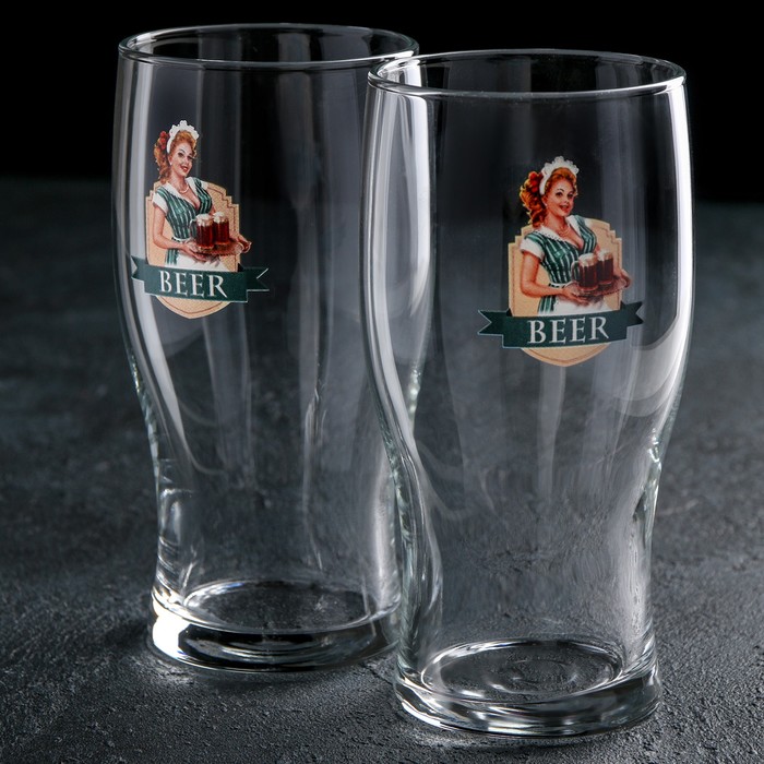 Набор бокалов для пива 500 мл "Пейте пиво", 2 шт