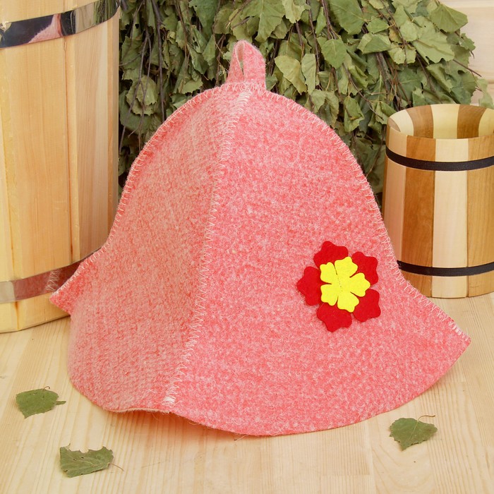 Шапка банная женская "Колокольчик", красная