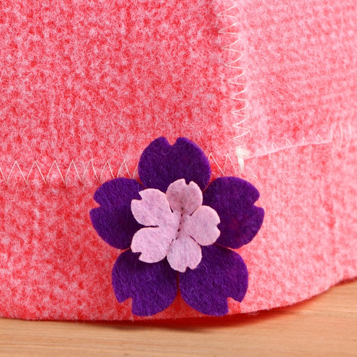 Шапка банная женская "Дамский колпак", красная