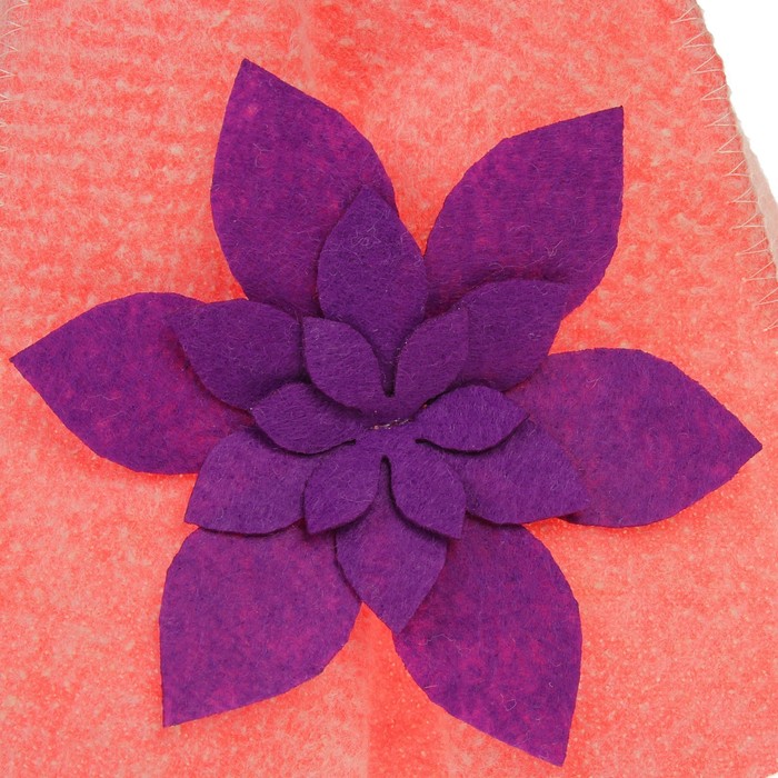 Шапка банная женская с полями, красная