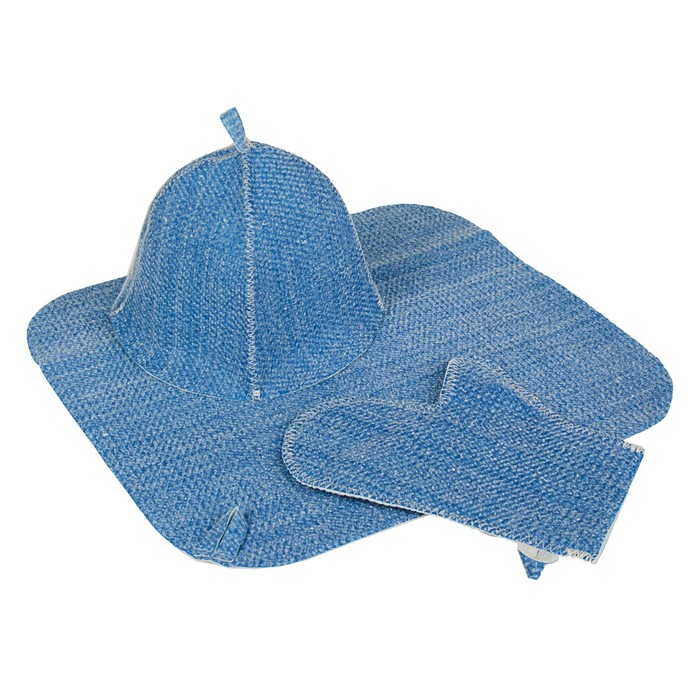 Набор банный "Первая цена" (шапка, рукавица, коврик)