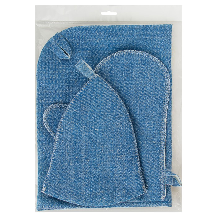 Набор банный "Первая цена" (шапка, рукавица, коврик)