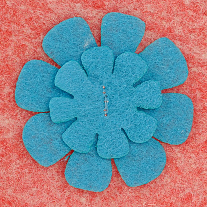 Шапка банная женская "Колокольчик" с аппликацией, красная