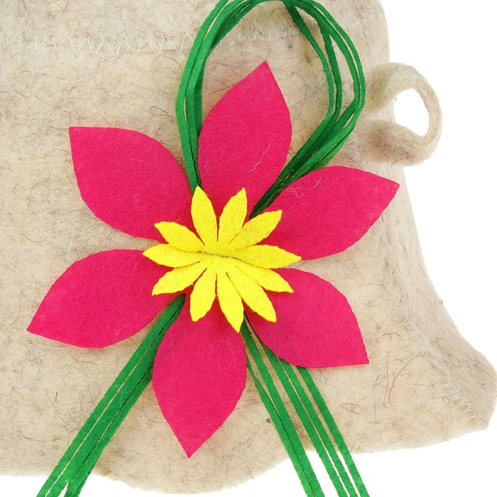 Шапка банная женская "Алефтина" с аппликацией, белая