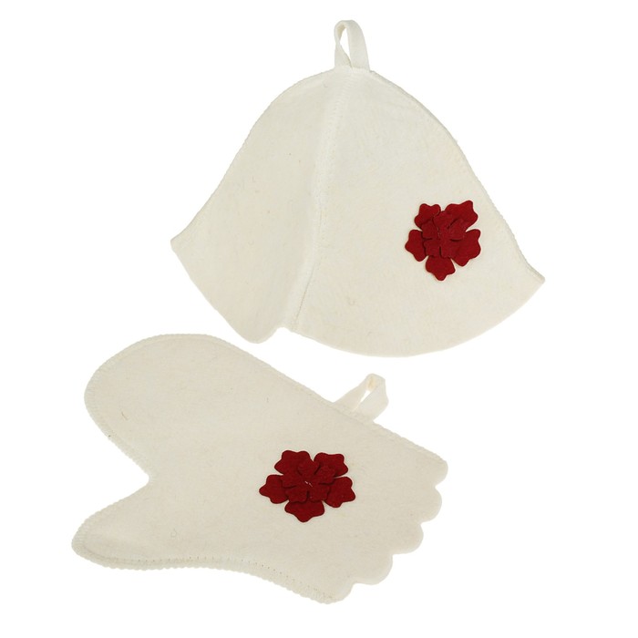 Набор банный женский "Колокольчик" (шляпка, рукавица)