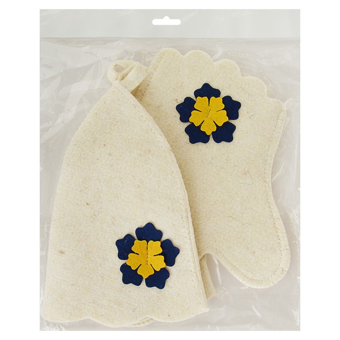 Набор банный женский "Колокольчик" (шляпка, рукавица)