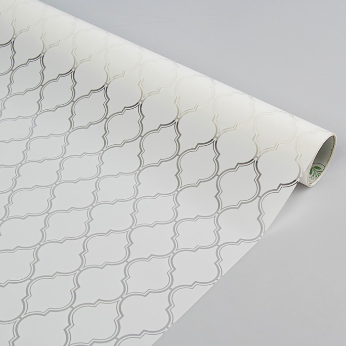 Плёнка прозрачная с рисунком, белая, 0,5 х 9 м