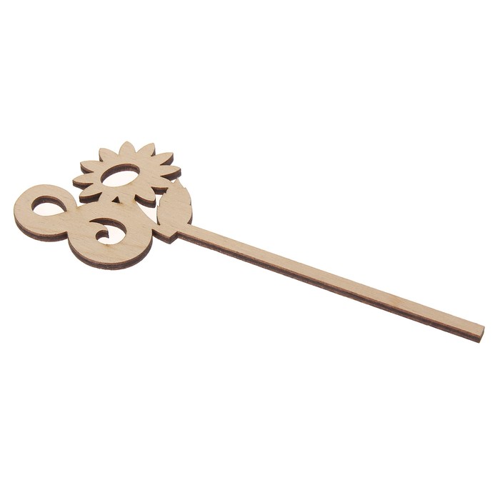 Топпер "8 марта №6" из фанеры, 17 см