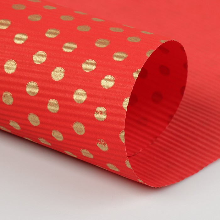 Бумага упаковочная крафт, красно-золотой, 0,5 х 10 м