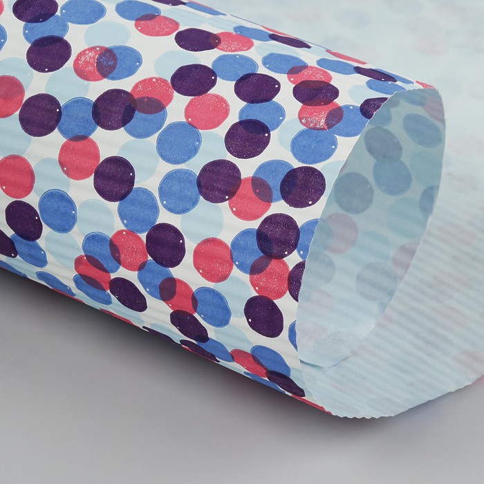 Бумага упаковочная крафт, сине-розовый, 0,5 х 10 м