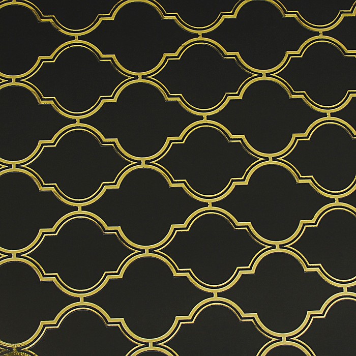 Бумага упаковочная металлизированная, чёрно-золотой, 0,5 х 5 м