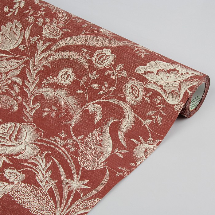 Бумага упаковочная крафт, бордово-кремовый, 0,5 х 10 м