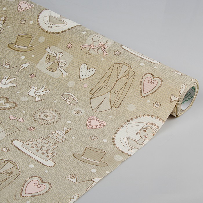 Бумага упаковочная крафт "Свадебный переполох", 1 х 10 м