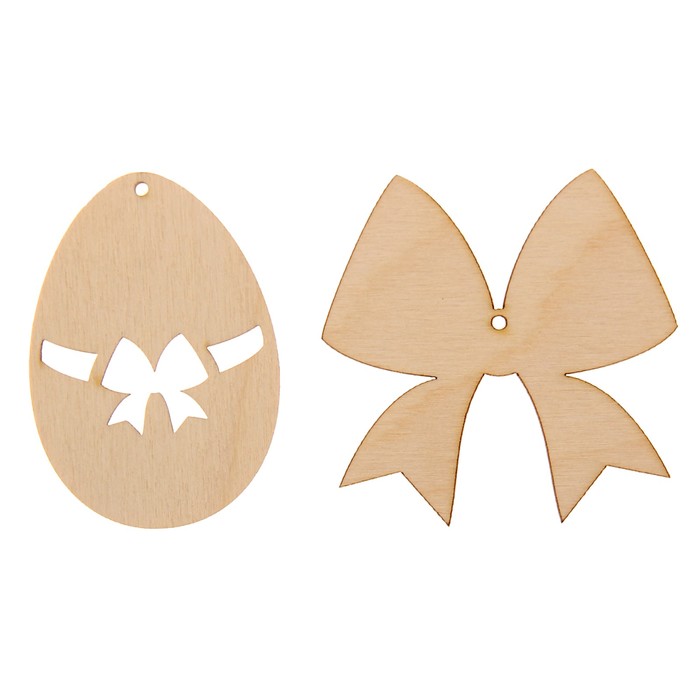 Набор бирок из фанеры "Пасха №1" 2 шт, 6х4,2 см и 6х6 см
