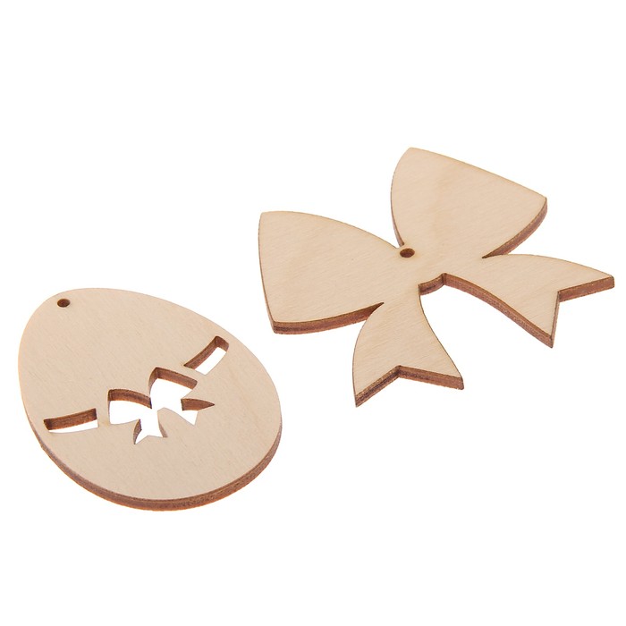 Набор бирок из фанеры "Пасха №1" 2 шт, 6х4,2 см и 6х6 см